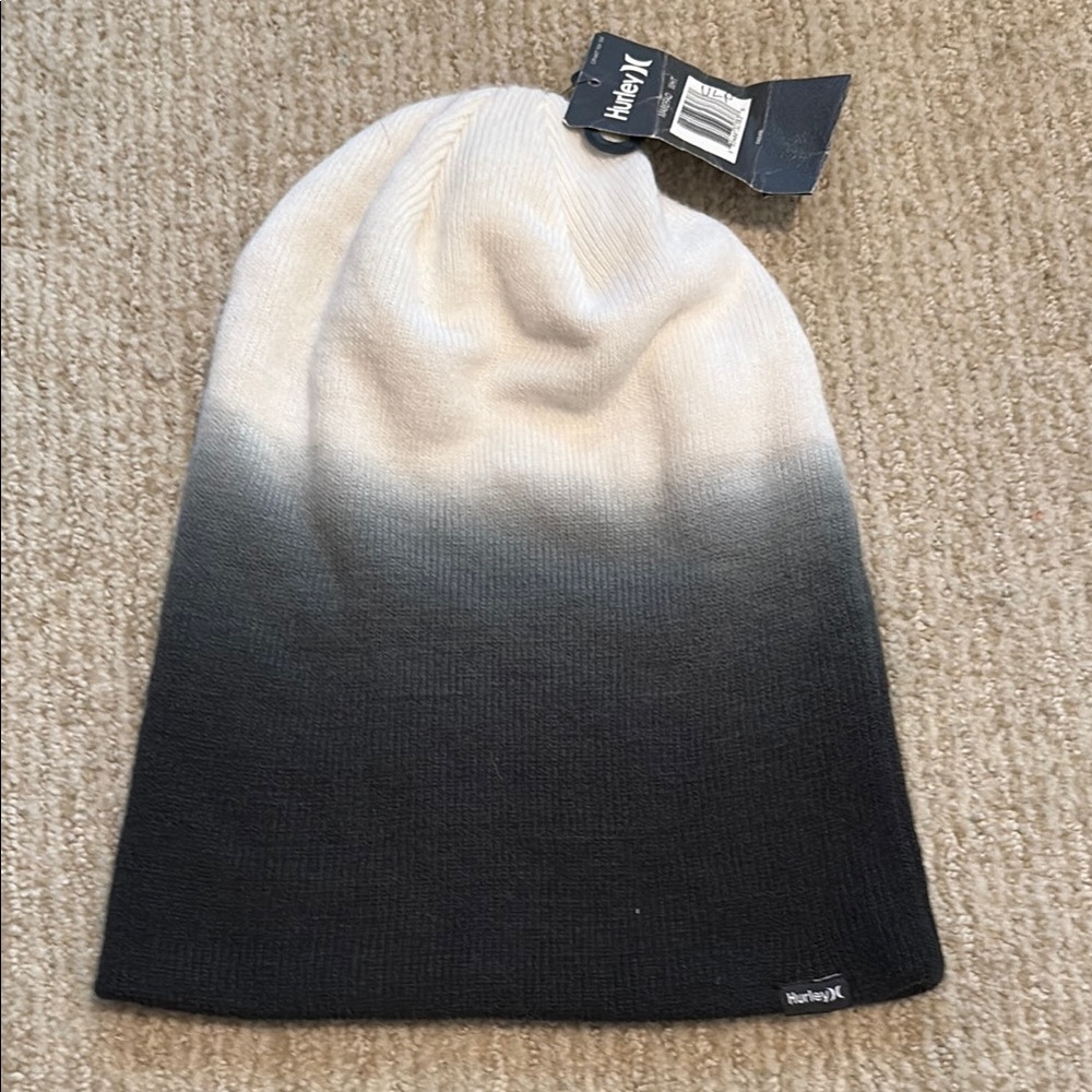 Hurley Black and Cream Gradient Beanie